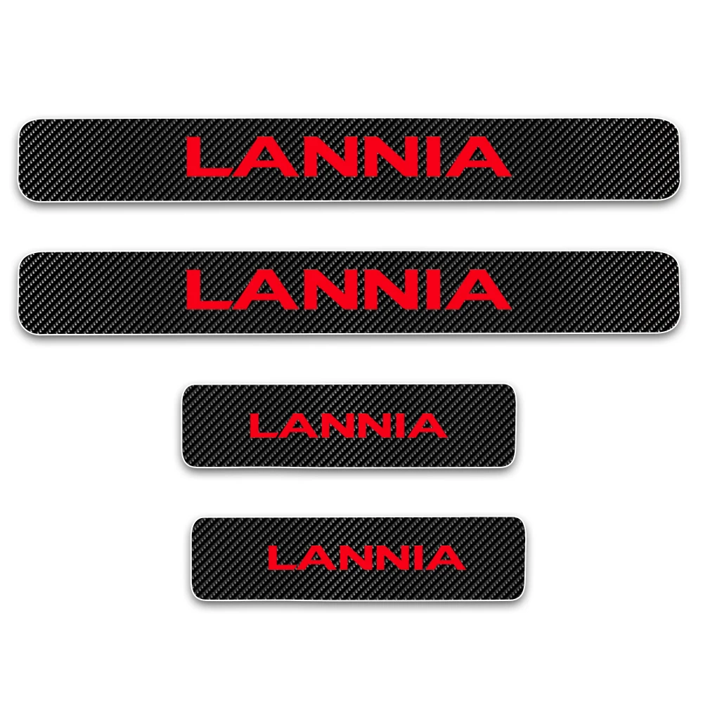 

Car Accessories For Nissan LANNIA Car Door Sill Step Protector Carbon Fiber Vinyl Stickers Door Threshold Plate Scuff Plate 4Pcs