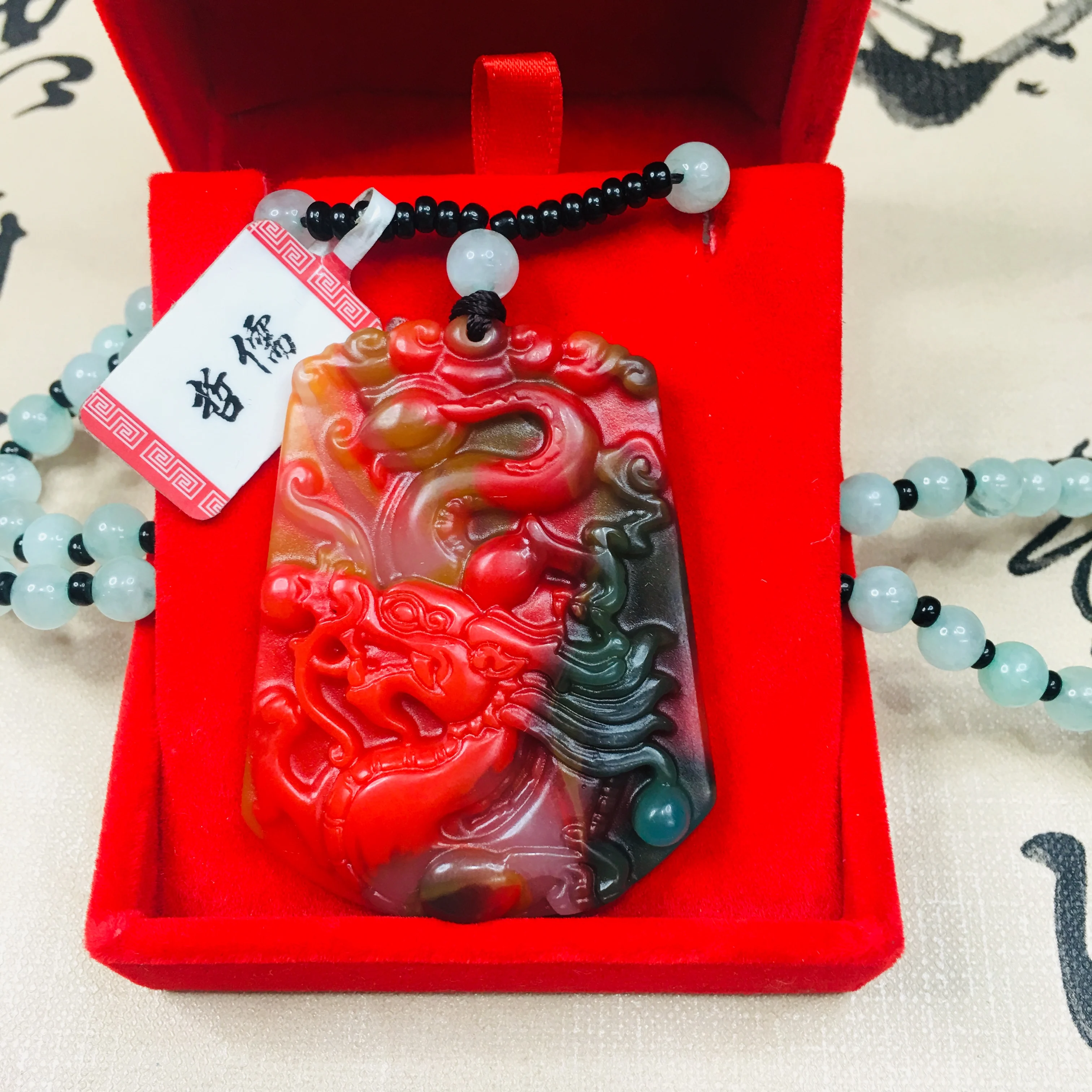 Zheru ювелирные изделия чистый натуральный красочный нефрит резной двухцветный