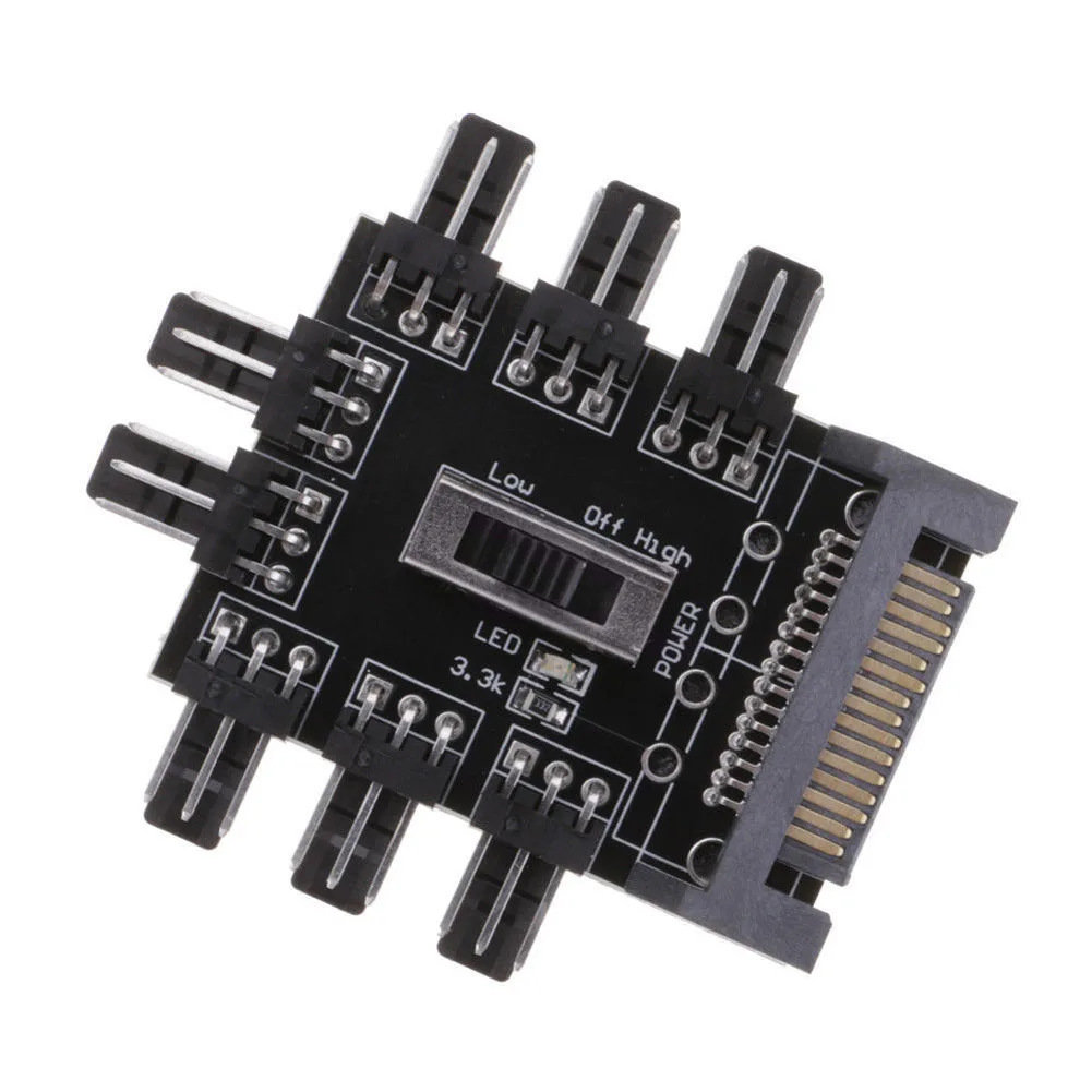 SATA 1 до 8 Вентилятор канала концентратор 12В 3Pin блок питания сплиттер адаптер PC