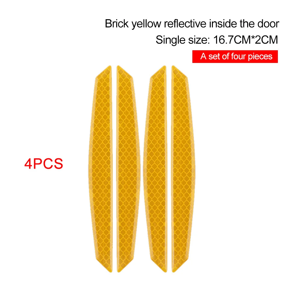 Yellow door sticker Предупреждение ющий стикер для безопасности автомобиля, знак для велосипедного шлема, автомобильная Светоотражающая дверная лента с наклейками, светоотражающие полоски, аксессуары для автомобиля - Название цвета: Yellow door sticker