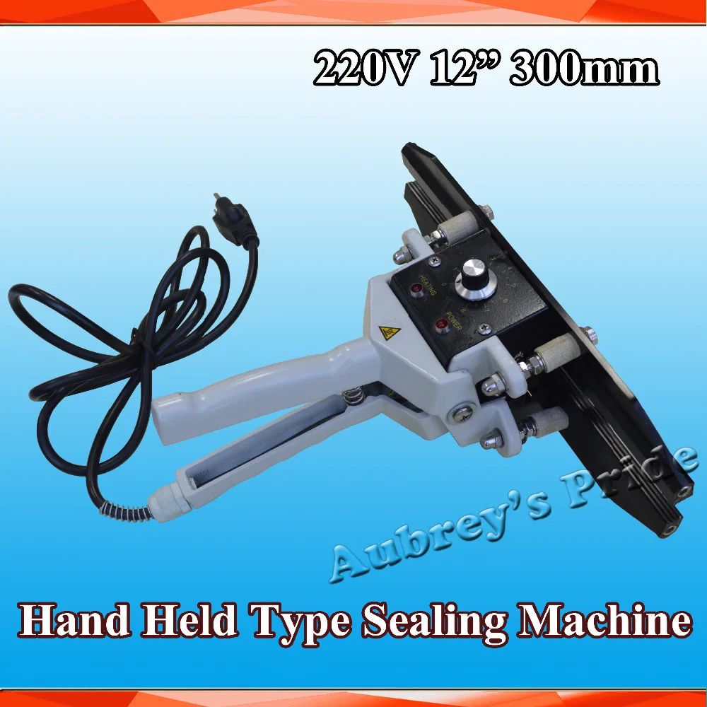 

New 220V Hand Held Type 12" 300mm Manual Impulse Sealer Heat Sealing Machine Poly PVC Plastic Shrink Sealing