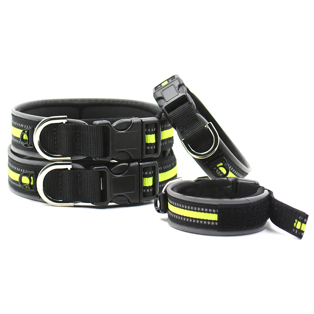 

Наружные Светоотражающие нейлоновые ошейники для собак с биркой для удостоверения личности, Регулируемый яркий ошейник для собак