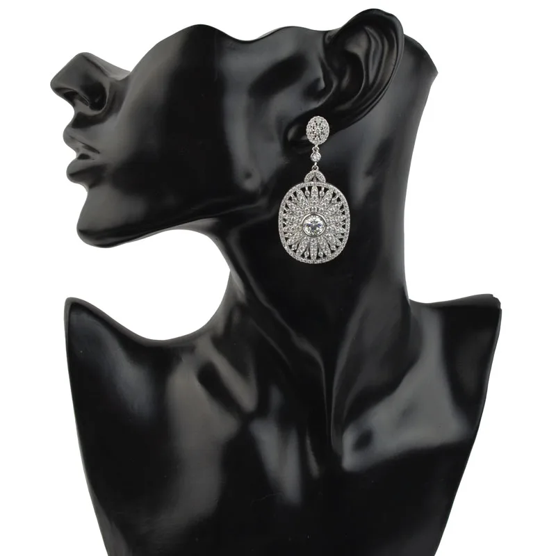 Полностью украшенные драгоценными камнями Роскошные модные ювелирные серьги