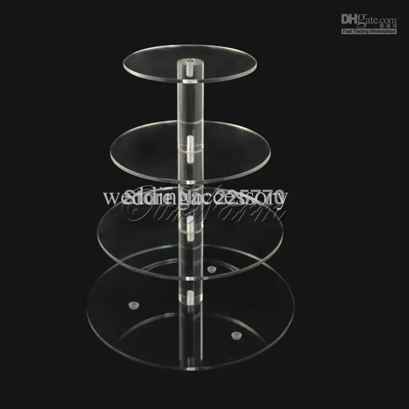 

Hot Sell Clear Dismountable 4Tier round Acrylic Cupcake Display Stand