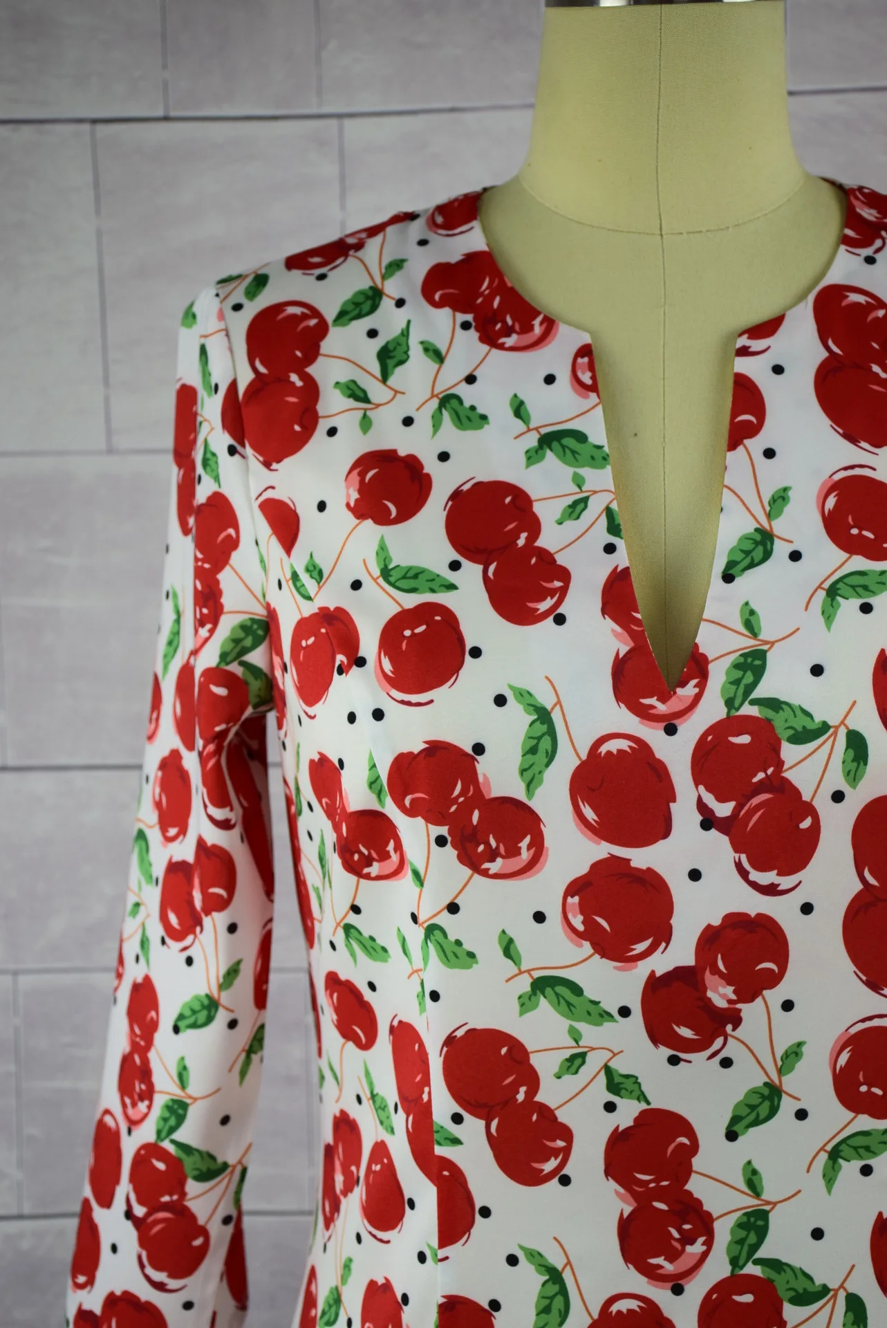 2018 новое платье с длинными рукавами в европейском и американском стиле принтом