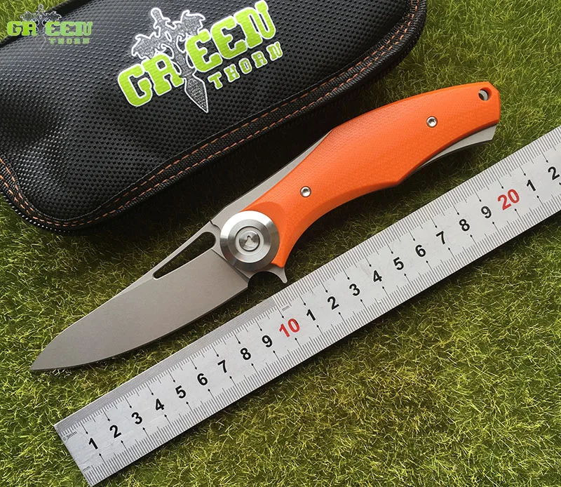 Складной нож Green thorn made Dark Flipper титановое лезвие D2 рукоятка G10 Походный для