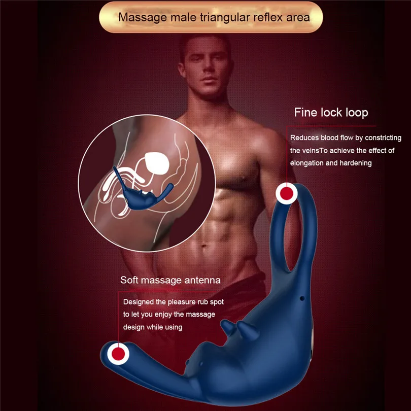 10 частот USB зарядка Вибрация Кольца для пениса Секс-товары мужское ожерелье