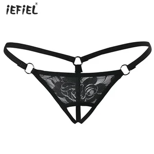 Женское нижнее белье, Эротические трусики-стринги без косточек, кружевные сексуальные трусики-танга, Трусики-бикини с открытой промежностью