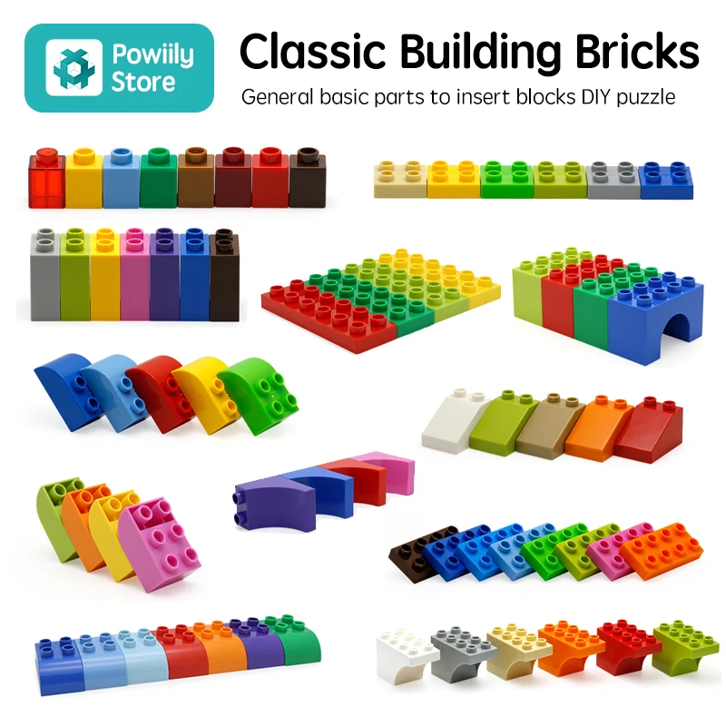 

Big Building Block 2X4 2X6 Colorful Thin Brick Diy Assembled Accessories Bulk Part Compatible Big Size Brick Toys For Children