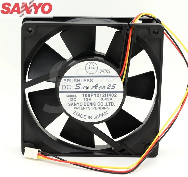 Для Sanyo 109P1212H402 DC12V 0.45A 12 см 12025 120 мм 120x120x25мм Инверторные вентиляторы охлаждения