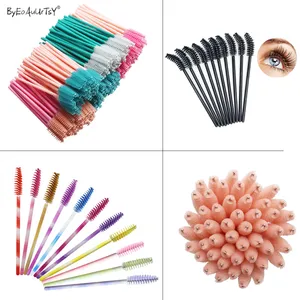 Одноразовые нейлоновые палочки для туши для наращивания ресниц, кисточки для нанесения макияжа, силиконовая ресница-аппликатор, набор микрокисточек для макияжа, 50 шт.
