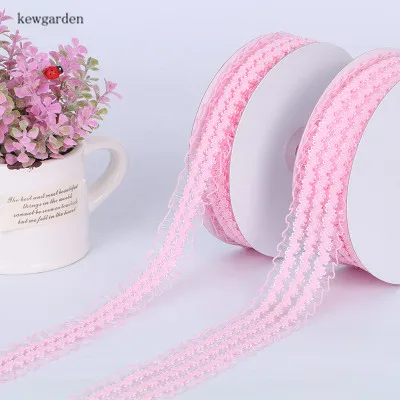 Kewgarden полые волнистые края эластичные атласные ленты 1 дюйм 35 мм вручную