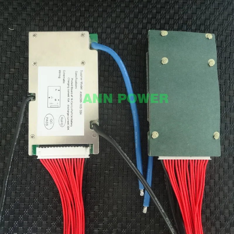 48V 30A LiFePO4 батарея BMS 3,2 V ячейка 16S 48 V/51,2 V 30A BMS с функцией баланса разный порт зарядки и разряда