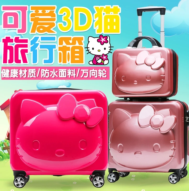 Детские комплекты чемоданов hello kitty розовый багаж на колесиках для девочек и мальчиков подарок для детей школьная сумка на колесиках с героями мультфильмов