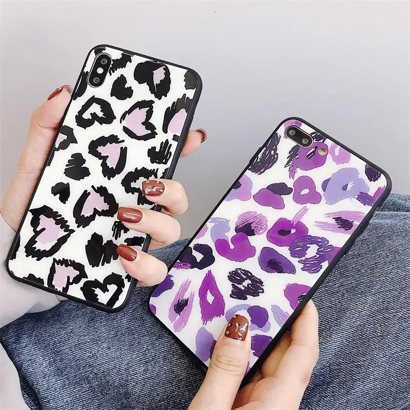 Роскошные стеклянные Чехлы JAMULAR с леопардовым принтом для телефонов iPhone XS MAX XR X 7 8