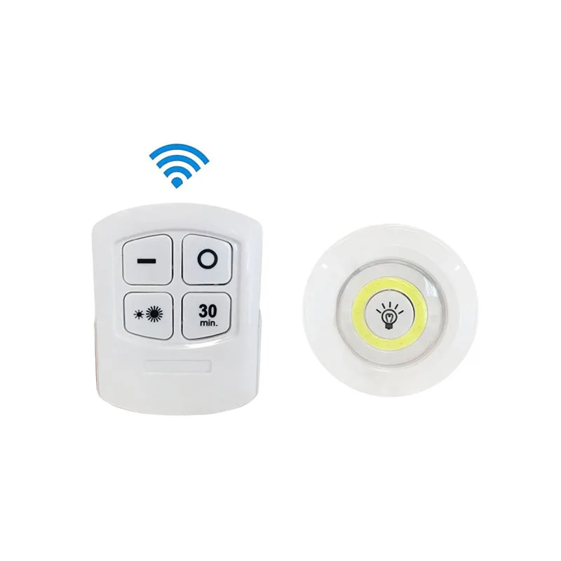 1Remote 1 Lamp Затемнения светодиодный свет под кабинет с пультом дистанционного управления Управление Батарея батарейках светодиодный шкафы огни для шкаф для одежды ванная освещение - Испускаемый цвет: 1Remote 1 Lamp