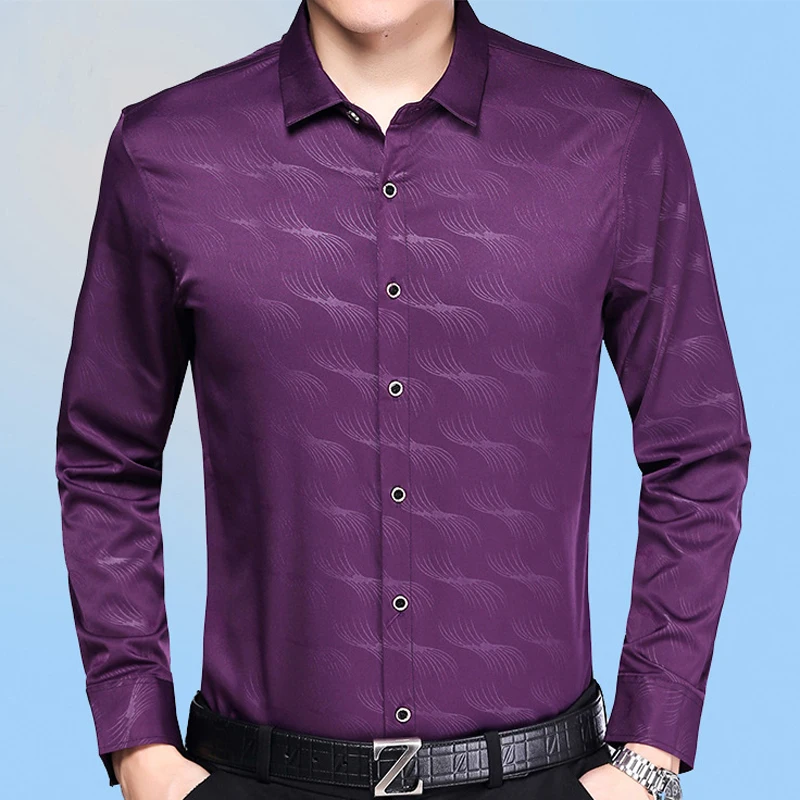 2019 cotton slim fit long sleeve men shirt dress camisa social masculina blusas casual catkin mens shirts jersey clothing 72237 | Мужская