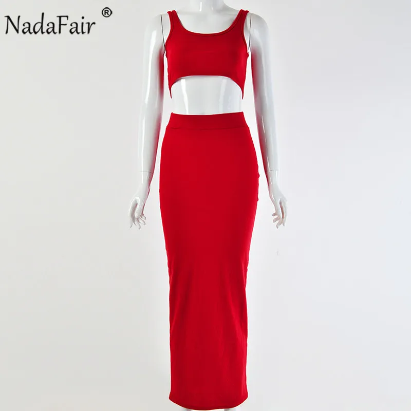 Nadafair, вязанное, миди, облегающее, летнее платье, для женщин,, открытая спина, Клубное, сексуальное, длинное, вечерние, два предмета, наборы для женщин