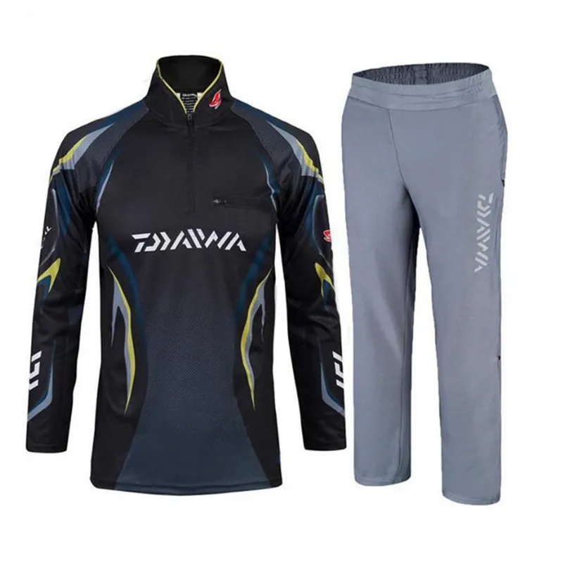 

2018 Fishing Clothing Sets Men Breathable UPF 50+ UV Protection Outdoor Sportswear Suit Summer Fishing Shirt Pants