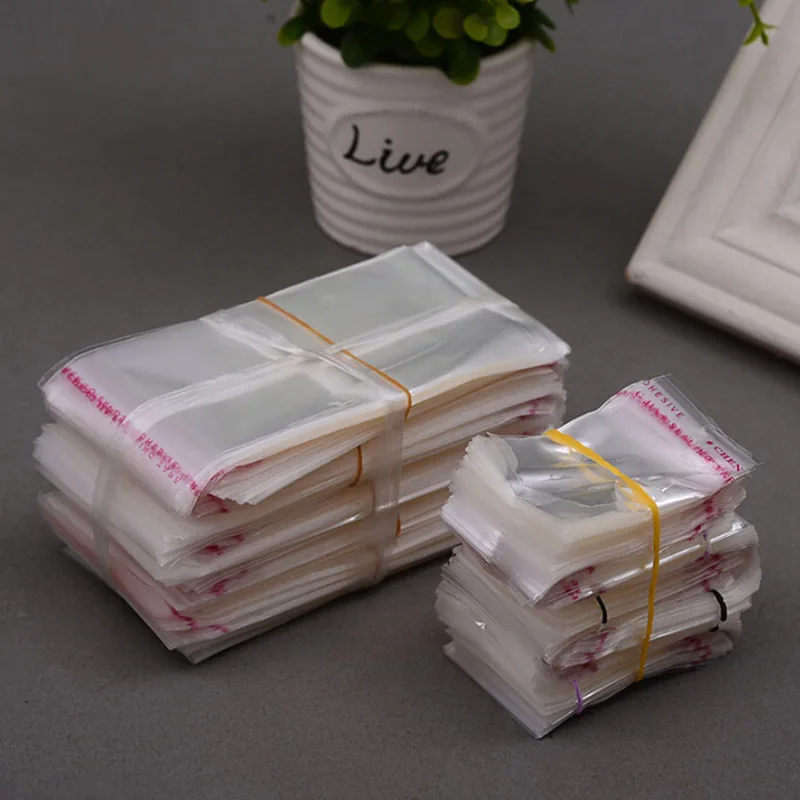 200pcs Resealable Cellophane Poly Bags 6x17cm Transparent Opp Bag Self Adhesive Seal Boutique Jewelry Packaging Plastic | Украшения и