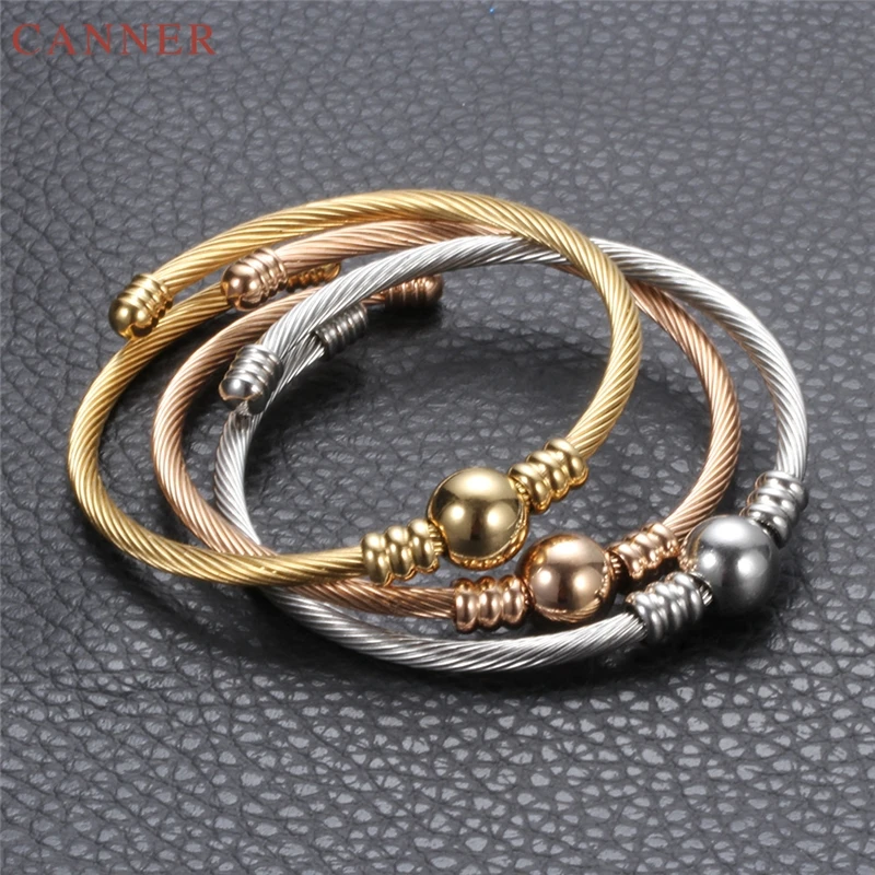 Fashion Crystal Metal Beads Stainless Bangles Bracelets for Women Wire Cabe Magnetic Bangle Wedding Party Jewelry Gifts C35 | Украшения и