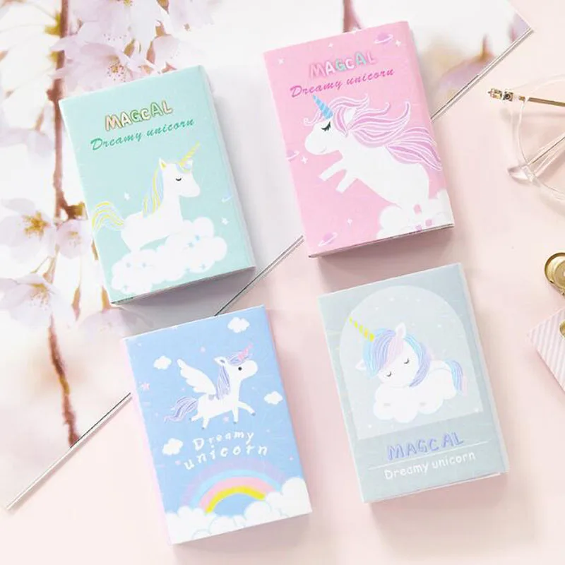 Kawaii Наклейки Единорог блокнот для записей клейкие заметки Многофункциональные