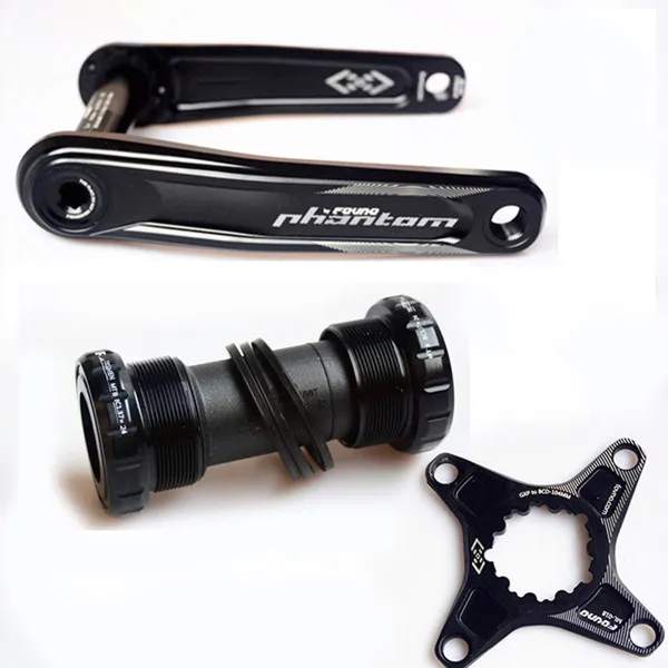 Black Fovno GXP велосипедный шатун MountainMTB велосипед диаметра окружности болтов(алюминиевый сплав шатунный палец для велосипеда из алюминиевого сплава Кривошип велосипеда запчасти - Цвет: Black