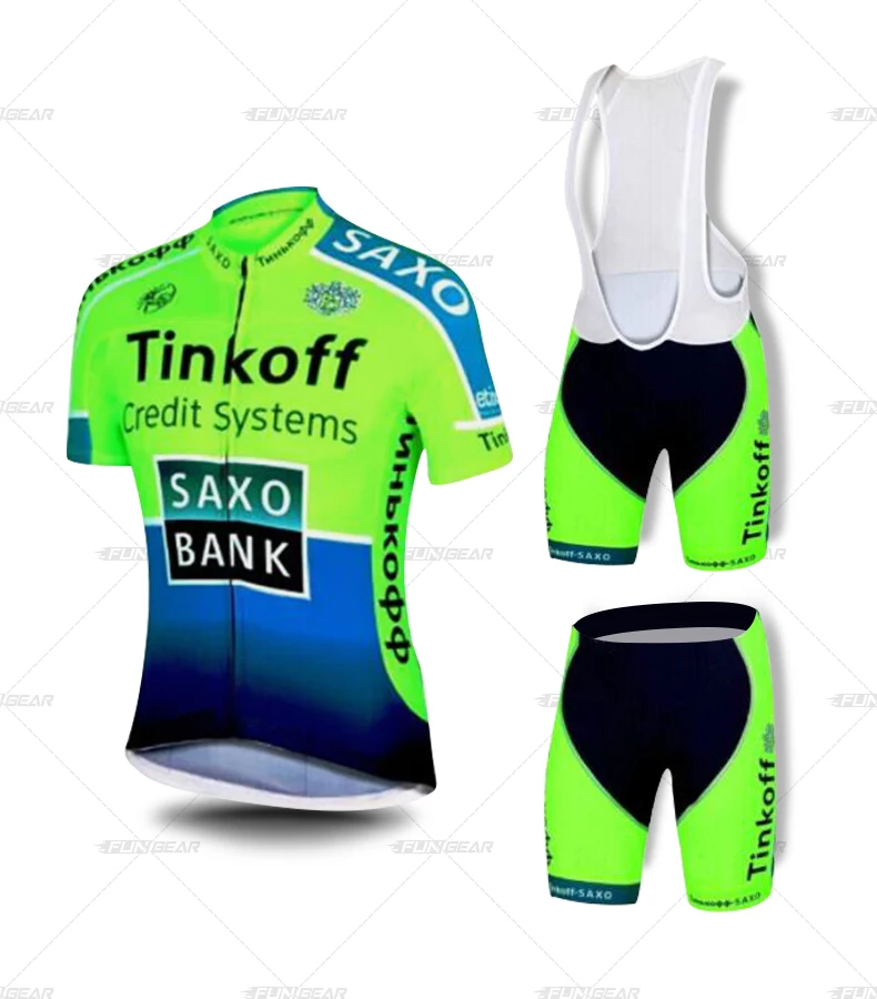 SAXOBANK Tinkoff Pro команда велоспортивная одежда для гонок одежда Мужская Джерси Набор дорожный велосипед одежда флуоресцентный зеленый Ropa Ciclismo Maillot