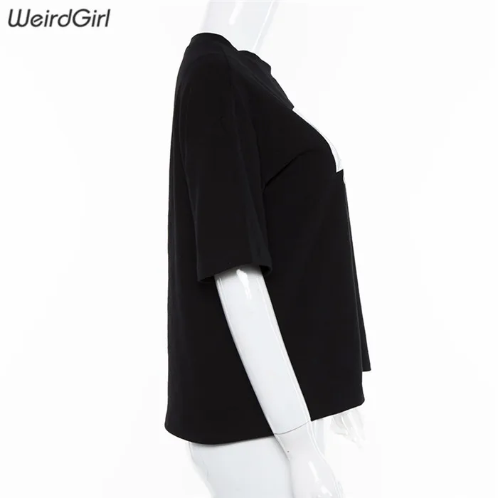 Weirdgirl/повседневные модные футболки с принтом ангела для женщин и малышей; черные свободные женские футболки с короткими рукавами и круглым вырезом; Новинка года; сезон лето