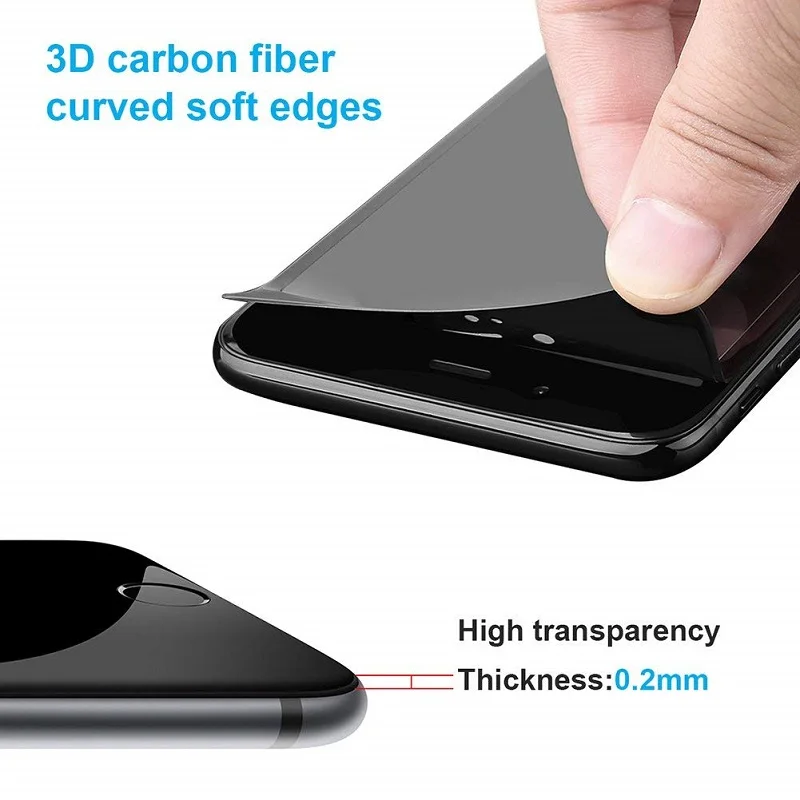 10 шт. 3D углеродного волокна Мягкий край оправа закаленное стекло для iPhone 6 6 S 7 8 Plus X XR Xs Max полное покрытие протектор экрана