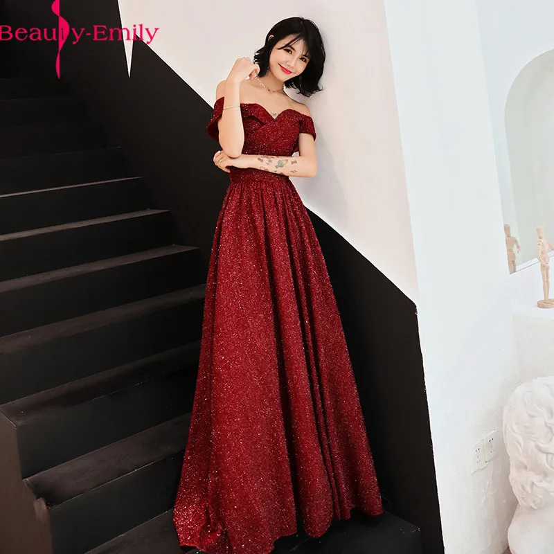 Beauty Emily сексуальное вечернее платье с вырезом лодочкой открытыми плечами