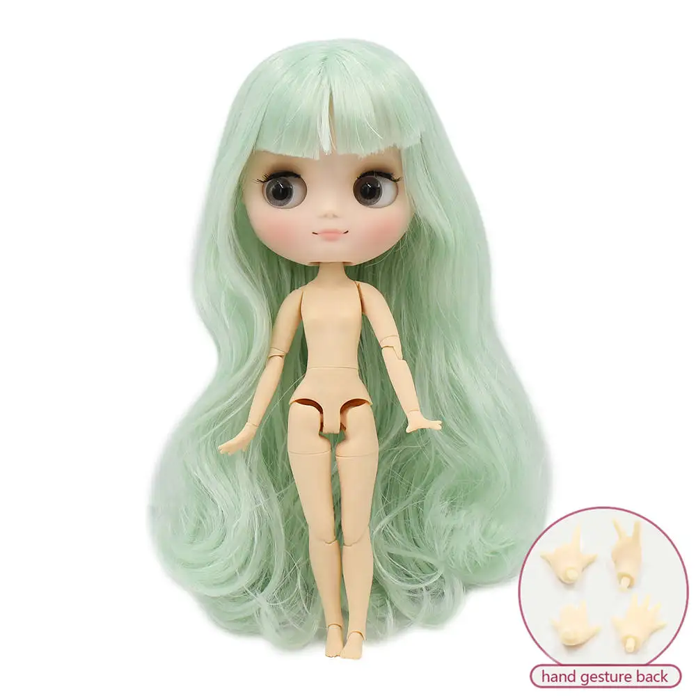 Розовый Кукла Middie blyth, Обнаженная, 20 см, шарнирное тело, матовое лицо с макияжем, серые глаза, несколько цветов волос, сделай сам, игрушки, подарок с жестами - Цвет: Розовый