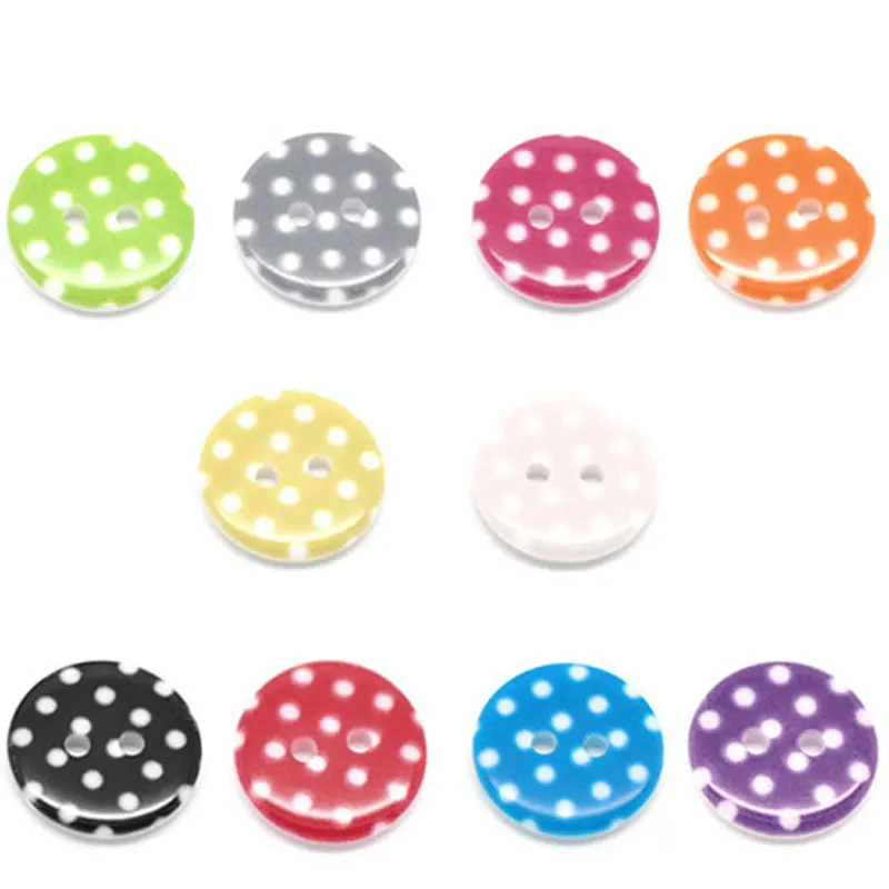 Круглые пуговицы из смолы в горошек 50 шт.|sewing buttons|buttons for kidsbuttons buttons |
