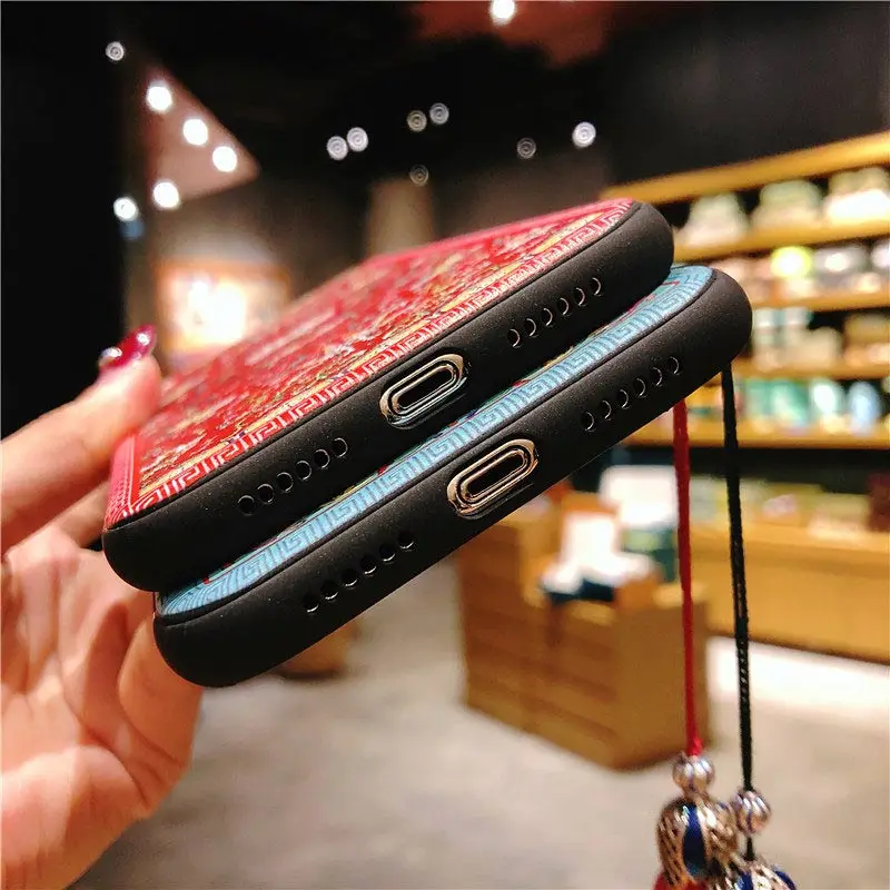 Чехол для iphone xr чехол мобильного телефона ретро узор тотемный рельеф кисточка