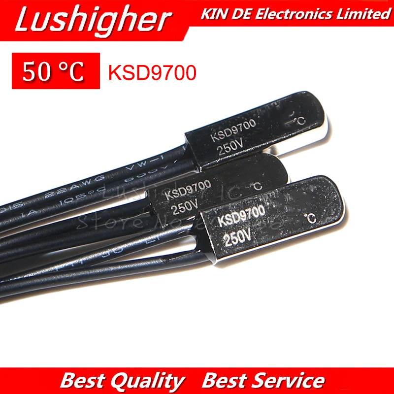 10 шт. KSD9700 250 В 5A 50 градусов переключатель температуры, биметаллический диск, нормальный закрытый термостат