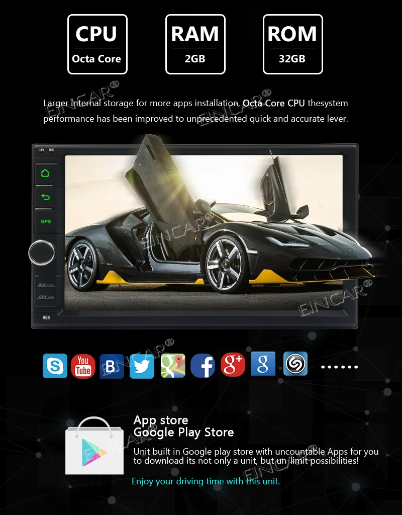 32 ГБ с навигацией Wi-Fi Android Auto резервное копирование Камера USB SD AUX 7 дюймов