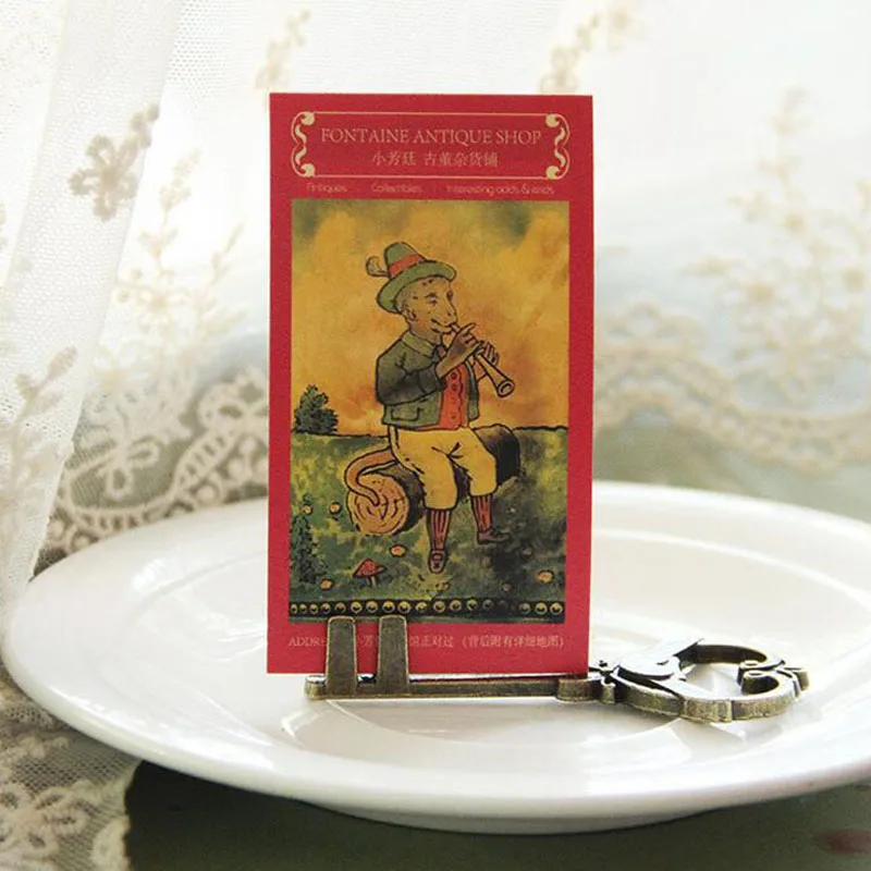 200 шт./лот античный бронзовый держатель для ключей карт аксессуар украшения стола