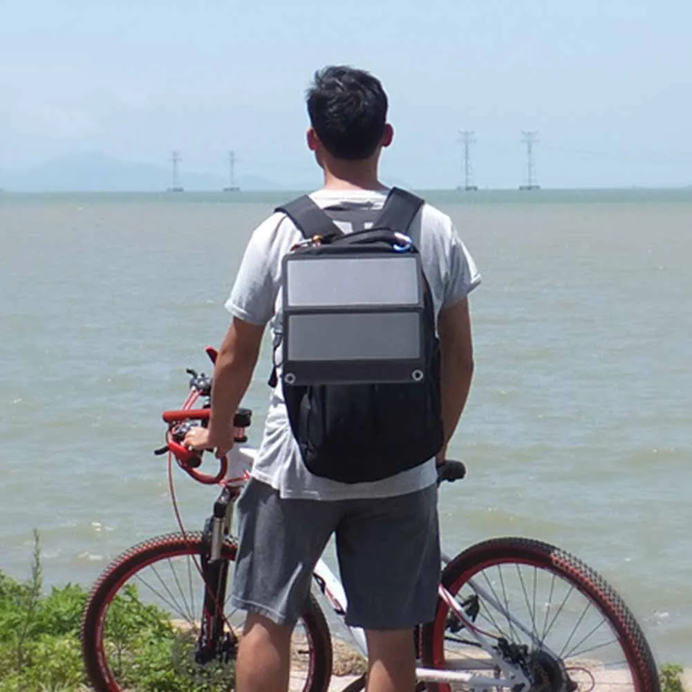Solar folding char bag Sun power 15W outdoor 5V portable fast mobile phone tablet charr | Электроника