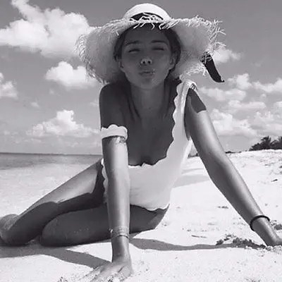 Женский волнистый Цельный купальник с открытой спиной зубчатые купальные