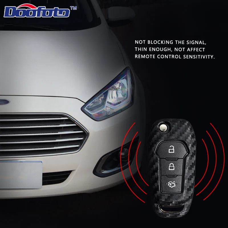 Doofoto украшение автомобиля авто ключ чехлы Чехол для Ford Focus 2 3 Mk2 Mk3 Fiesta Ranger Mondeo Mk4 Fusion углеродное волокно автомобильный Стайлинг