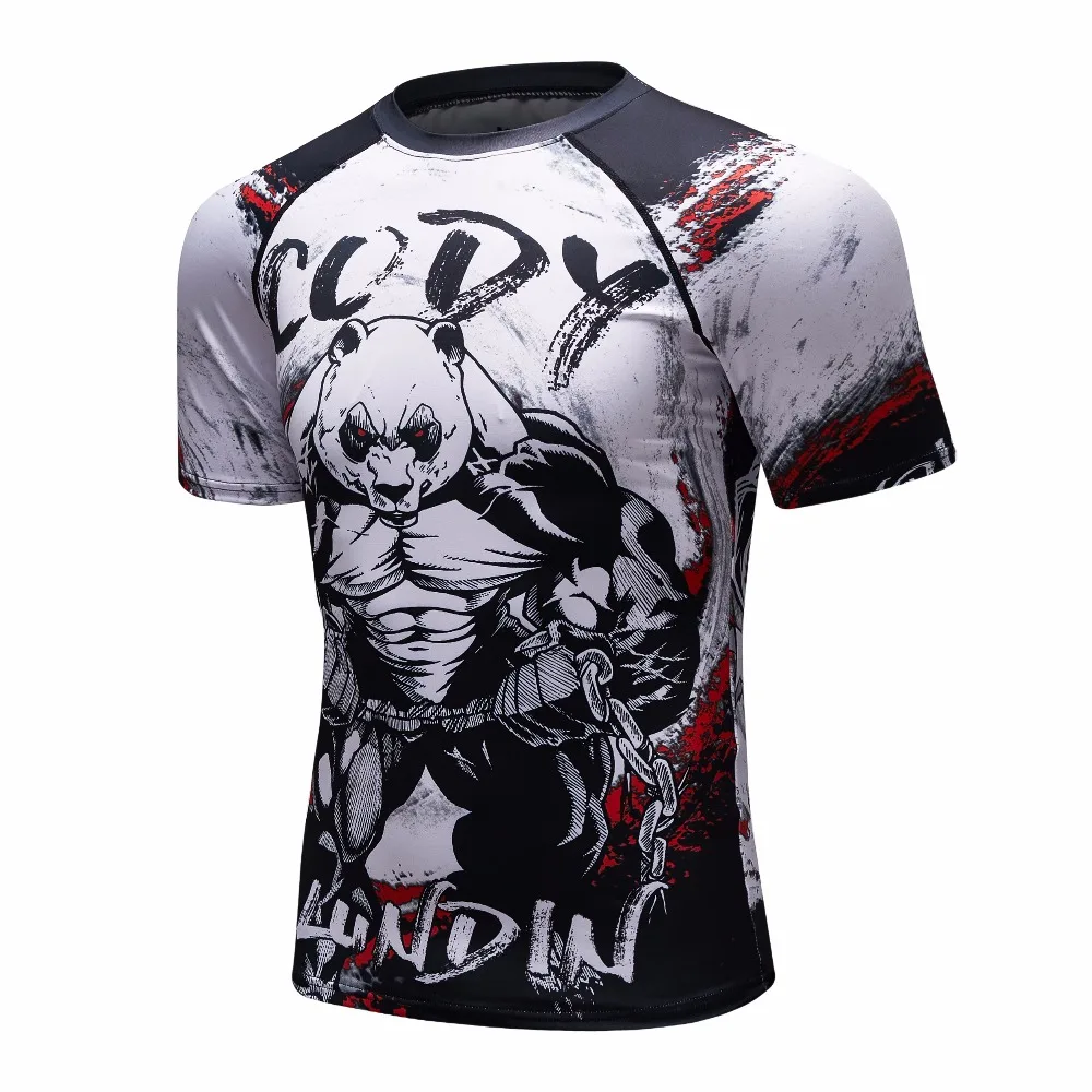 Мужская быстросохнущая футболка Gorilla с коротким рукавом майка MMA одежда для