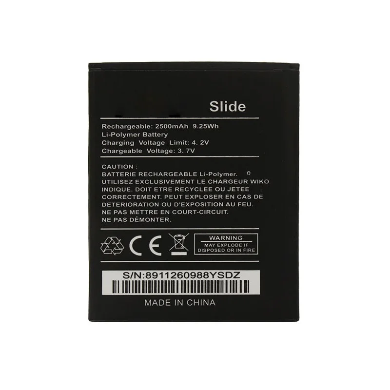 Для Wiko Slide Battery 2500mAh высококачественный аккумулятор высокого