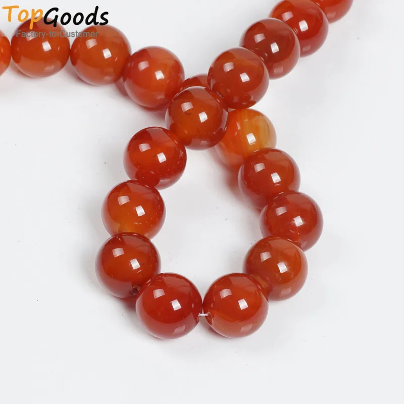 

TopGoods Natural Huge Red Agate 20mm Big Size Carnelian Round Loose Stone DIY Charm Necklace Bracelet Jewelry Earring Accessory