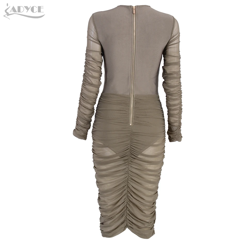 Adyce 2019 новое зимнее облегающее Бандажное платье Vestido элегантное кружевное с