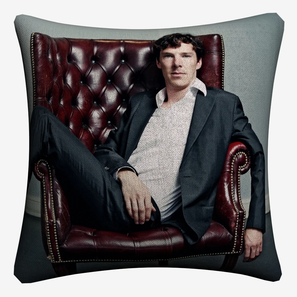 Наволочка из хлопка и льна для ТВ шоу Benedict Cumberbatch 45x45 см декоративная наволочка