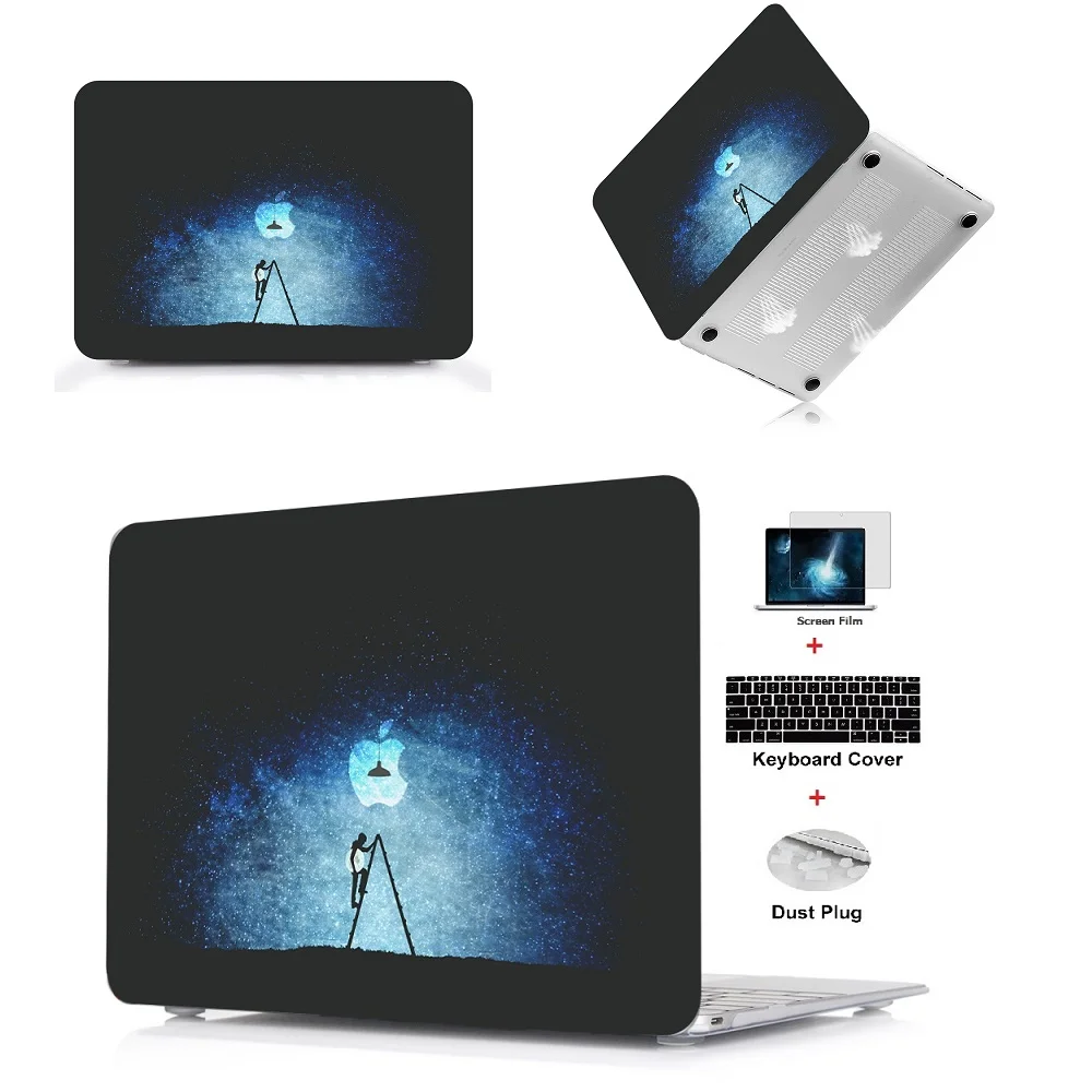Чехол для планшета 4 в 1 Твердый чехол с цветным принтом Apple Macbook Pro Retina Touch Bar Air 11 6 12