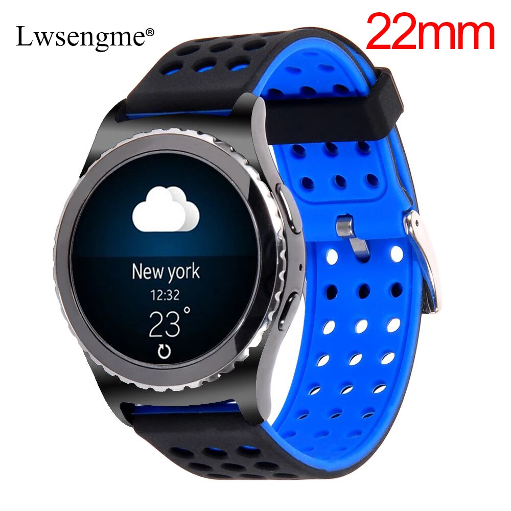 22 мм силиконовый ремешок для часов Moto 360 2 46 мм/Samsung Gear S3/W100 RW110 Urbane W150/для Huawei GT Honor