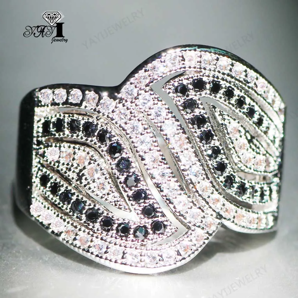 1044 YaYI кольцо с голубым кристаллом 5.6CT мульти заполнение циркониевым серебром обручальные кольца свадебные кольца сердце день Святого Валентина девушки кольцо 042 - Цвет основного камня: 1044