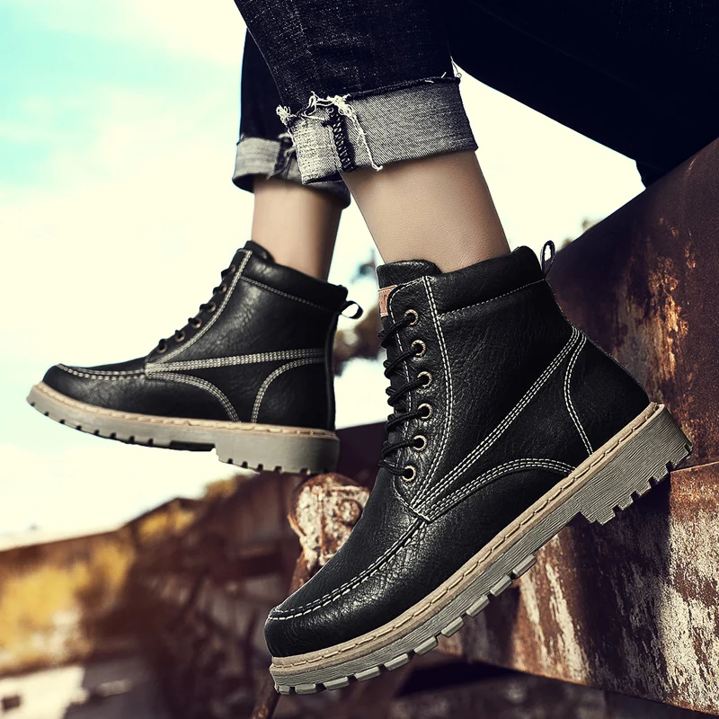 Doc Marten/зимние мужские ботинки из натуральной кожи в винтажном стиле повседневная