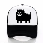 Мужские бейсбольные шапки в полоску, летние сетчатые шляпы от солнца Undertale Sans, с изображением собаки, с голубым черепом, регулируемая остроконечная шляпа